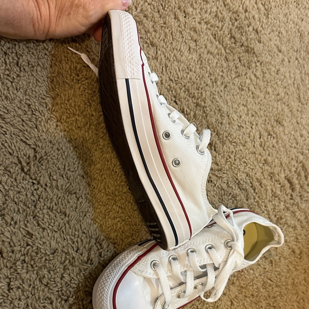 Converse White and Red Low-Top Sneakers - Picture 5 of 12